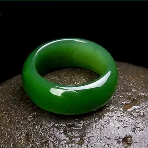 Anillo de Jade de Hetian verde genuino para hombres y mujeres, piedra Natural, Esmeralda, jadeíta, accesorios de joyería para novia, regalos para mamá