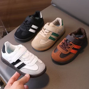 Zapatos deportivos de cuero PU para niños, zapatillas impermeables de suela blanda para niñas, zapatos ergonómicos antideslizantes para niños pequeños