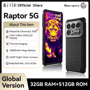 IIIF150 Raptor 5G teléfono resistente 6,78 pulgadas 120Hz pantalla AMOLED 10000mAh 65W 16GB + 512GB 50MP cámara NFC Android 14 Smartphone