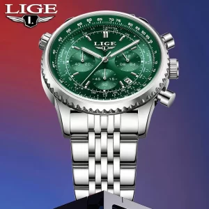 Reloj LIGE 2026 de Lujo para Hombre, Reloj de Pulsera de Cuarzo, Deportivo y Elegante, Resistente al Agua, Luminoso, Cronógrafo, Regalo para Hombre