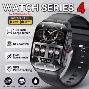 Nuevo Reloj Inteligente Deportivo 4 Pro 2026 con Pantalla AMOLED HD, GPS, Resistente al Agua, Llamadas Bluetooth, NFC para OPPO