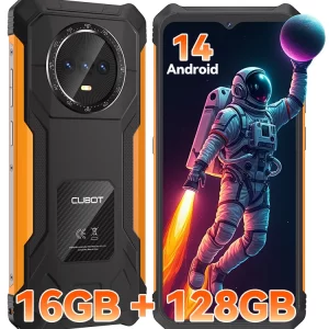 Cubot KingKong ES Smartphone Android resistente ultrafino, 16 GB de RAM (6 GB + 10 GB), 128 GB de ROM, pantalla de 6,56" 90 Hz, cámara de 48 MP, teléfono 4G