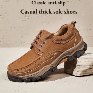 Golden Camel 2026, Nuevos Zapatos de Hombre para Primavera, Retro, Antideslizantes, Resistentes al Desgaste, Zapatos de Trabajo, Casuales, de Suela Suave, de Cuero, Mocasines para Papá