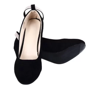 Zapatos de tacón alto con punta cerrada para mujer, zapatos de tacón con punta redonda cerrada para trabajo de oficina, tacones con correa en el tobillo