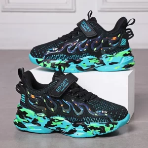 Zapatillas para correr para niños, zapatillas de deporte de diseño 2022, zapatillas de deporte informales de malla para niños de 7 a 12 años, zapatillas de deporte para niños