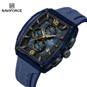 Relojes de moda NAVIFORCE de la mejor marca para hombre, correa de silicona de cuarzo, Reloj de pulsera Original resistente al agua hasta 50M con fecha para hombre, Reloj Homb 2025