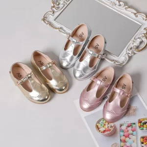 Zapatos planos de Ballet para niños pequeños, zapatos de vestir de princesa, Mary Jane, marca de moda