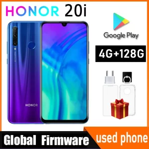 HONOR 20i smartphone firmware global Android 9,0 Haisi Qilin 710 reconocimiento de huellas dactilares cámara frontal de 6,21 pulgadas teléfono usado de 32MP