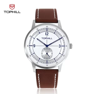 Reloj de cuarzo TOPHILL para hombre, estilo Vintage, cristal de zafiro, correa de cuero, movimiento japonés, reloj de negocios informal de 40mm