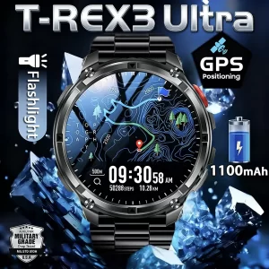 2026 nuevo T-Rex3 Ultra 1100mAh batería de súper capacidad hombres adultos reloj inteligente 1,7 "pantalla grande llamada 5ATM relojes deportivos impermeables