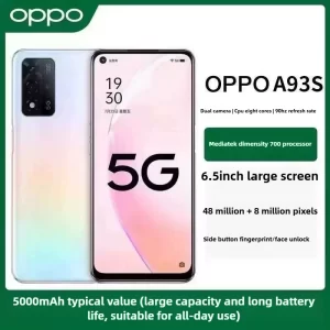 OPPO A93s desbloqueado 5G teléfono móvil dimensión 810 48MP AI cámara 5000mAh batería 33W carga rápida Android 11 Smartphone