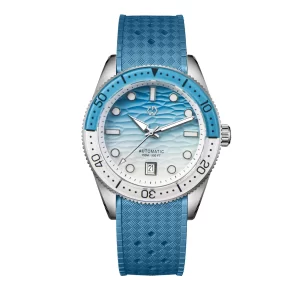 Reloj de buceo de 40mm con textura, relojes para hombre, zafiro mecánico automático, resistente al agua, 150 metros luminosos, viene con correa de goma