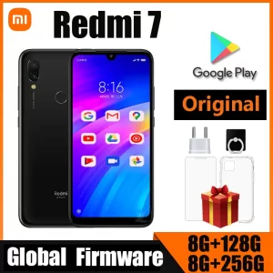 Teléfono móvil Xiaomi Redmi 7 con funda para teléfono, teléfono móvil Dual SIM Solt, teléfono móvil Android, cámara Dual, teléfono usado