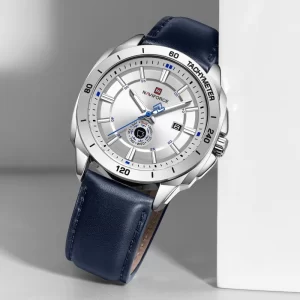Reloj NAVIFORCE 2026 para Hombre, Reloj de Cuarzo con Correa de Cuero, Estilo Casual Deportivo, con Fecha y Día, Reloj de Pulsera Masculino