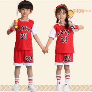 Lsport-Camiseta de baloncesto para niños, uniforme deportivo, pantalones cortos del equipo de baloncesto, #23
