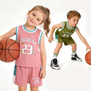 Conjunto de 2 Piezas de Jersey de Baloncesto para Niños y Niñas, Malla Transpirable, Estampado de 23 Pulgadas, Ropa Deportiva Informal para Niños de 1 a 6 Años, Rosa, Verde, Blanco