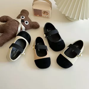 Zapatos de cuero para niña, nueva marca de otoño 2025, zapatos para niña, zapatos de princesa francesa, zapatos elegantes Mary Jane, vestidos de fiesta de suela blanda para niña
