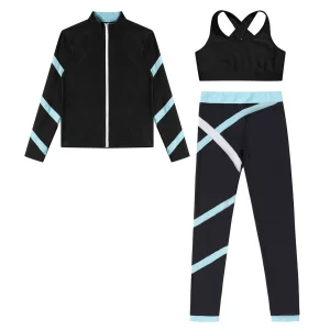 Conjunto Deportivo para Niños, Traje de Yoga, Patinaje Artístico, Ropa Deportiva para Niñas, Adolescentes, Gimnasia, Entrenamiento, Running