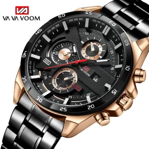 Relojes de pulsera de cuarzo informales para hombre, de negocios, negros, impermeables, deportivos, de moda, de lujo, de acero inoxidable, 2026