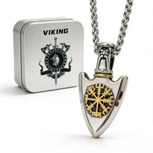 HNSP-collar con colgante de runas vikingas de acero inoxidable 316L para hombre, accesorios de joyería Vintage nórdicos de Odín