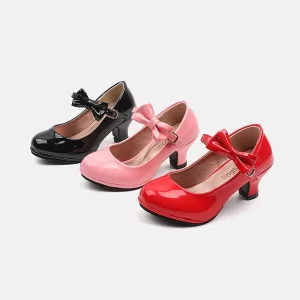Nuevas de cuero zapatos de moda versátil comodidad zapato de niña princesa exquisita Casual Sandalias de tacón alto rendimiento zapato clásico para niños