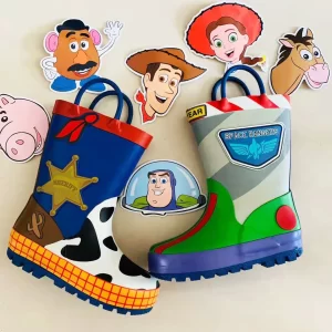 Botas de lluvia de Toy Story para niños de dibujos animados de Disney, Botas de lluvia para estudiantes, zapatos de moda para niños, zapatos cortos antideslizantes