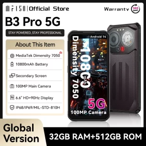 IIIF150 B3 Pro 5G teléfono resistente pantalla Dual Android 14 Smartphone 10800mAh 100MP cámara pantalla de 6,6 pulgadas 32GB RAM 512GB ROM