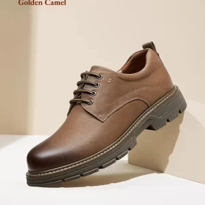 Zapatos de cuero informales Golden Camel para hombre, novedad de 2026, zapatos de cuero antideslizantes de suela suave informales de negocios, zapatos informales bajos para hombre