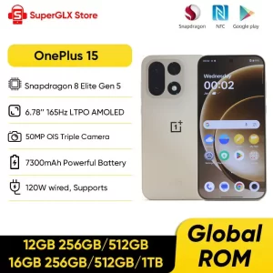 OnePlus 15 Smartphone desbloqueado Snapdragon 8 Elite Gen 5 6,78 ''165Hz Pantalla de alta tasa de actualización trasera 50MP Triple cámara 7300mAh