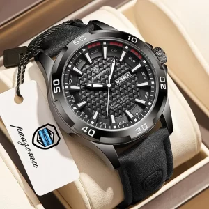 Relojes PAAZOMU Cool Luminous para hombre 2026, relojes de pulsera de cuarzo con correa de cuero de lujo de las mejores marcas, relojes deportivos impermeables con calendario y semana