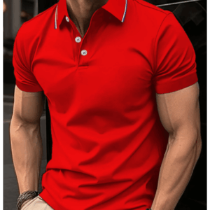 Camisa de Verano para Hombre - Tejido Transpirable y Secado Rápido, Manga Corta Casual de Negocios con Cuello a Rayas en Contraste & Ribete en Mangas, Color Sólido Ajuste Regular para Oficina y Uso Diario, Atuendo para Clima Cálido, Detalles Elegantes, Construcción Duradera, Estilo Profesional