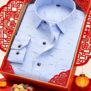 Camisa Casual de Cuadros Clásica para Hombre, Estilo Minimalista con Estampado, Manga Larga para Primavera y Otoño