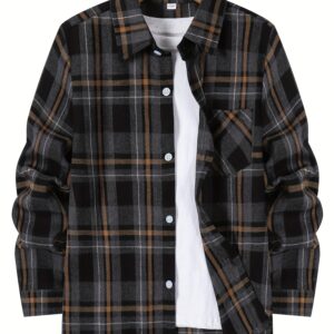 Camisa Clásica de Cuadros de Manga Larga para Niños - Estilo Casual con Botones