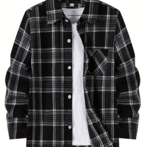 Camisa de Cuadros de Franela para Niños, Pieza Única (Camiseta No Incluida)