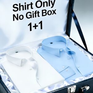 Un conjunto de dos camisas resistentes a las arrugas y fáciles de cuidar, que ofrecen un look estructurado y elegante, perfectas para ir al trabajo y versátiles para varios atuendos.