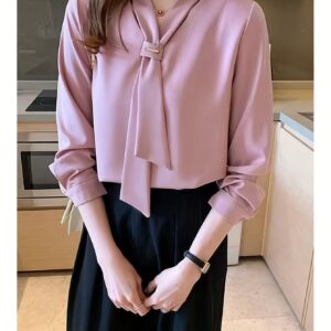 Camiseta Casual de Mujer en Color Sólido para Uso Diario